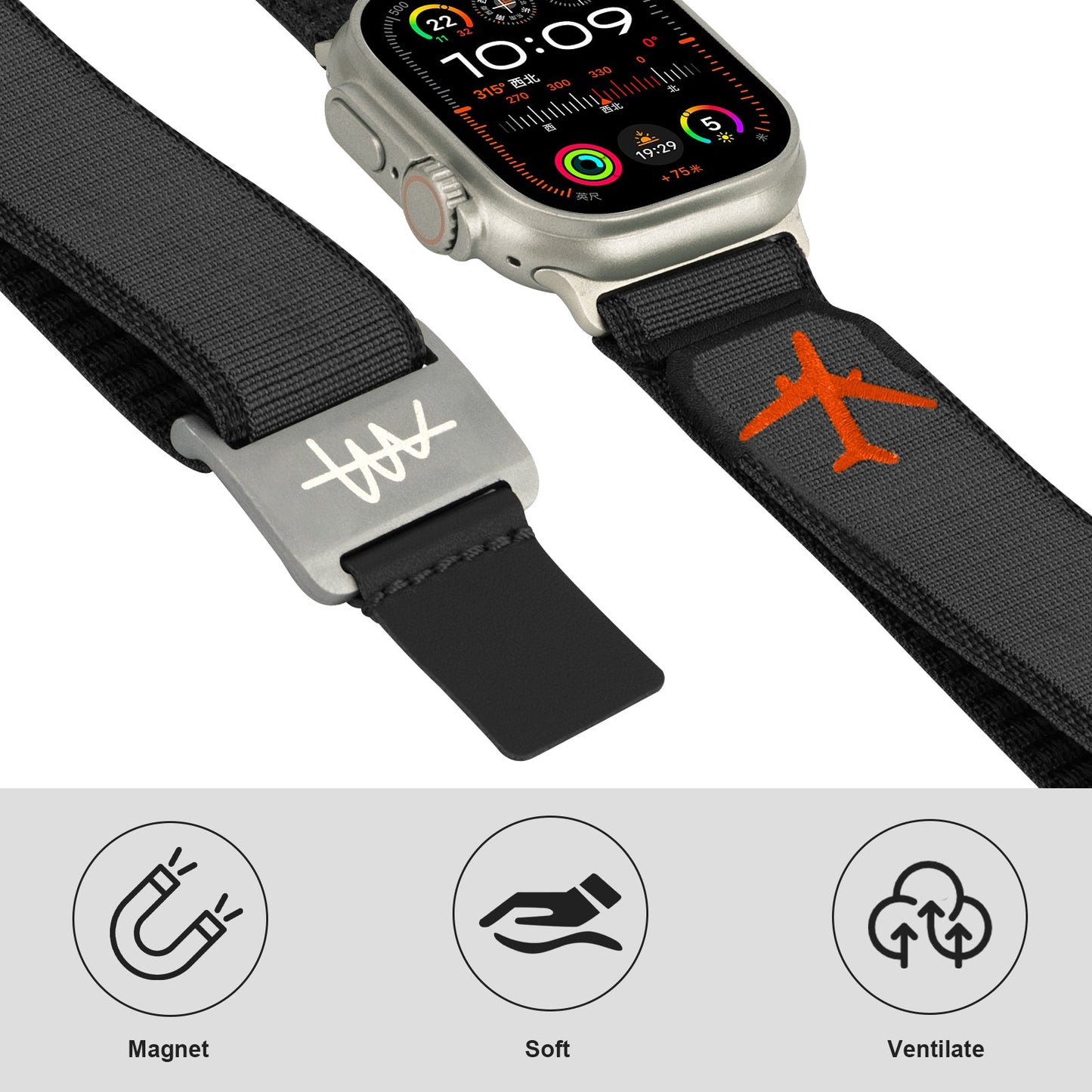 Wild Trail Mag Buckle Nylon Band For Apple Watch